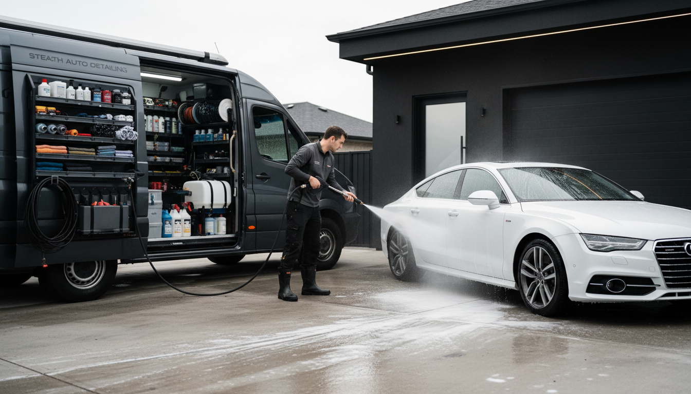 green vehicle rain
