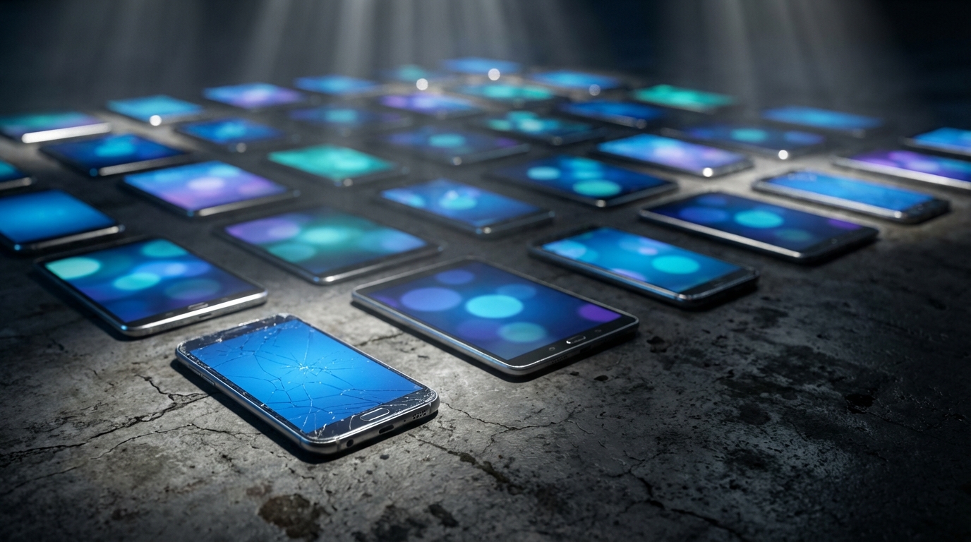 The weight of an unsaid message can feel as heavy as the silence itself. A dark smartphone lies next to a single thin envelope on a moody dark surface with strong shadows.