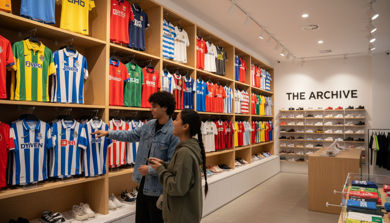 Local fan sites often provide the best deep dives into team culture and player performance. A rack of sports jerseys in bold team colors hanging in a bright retail store display in Toronto.