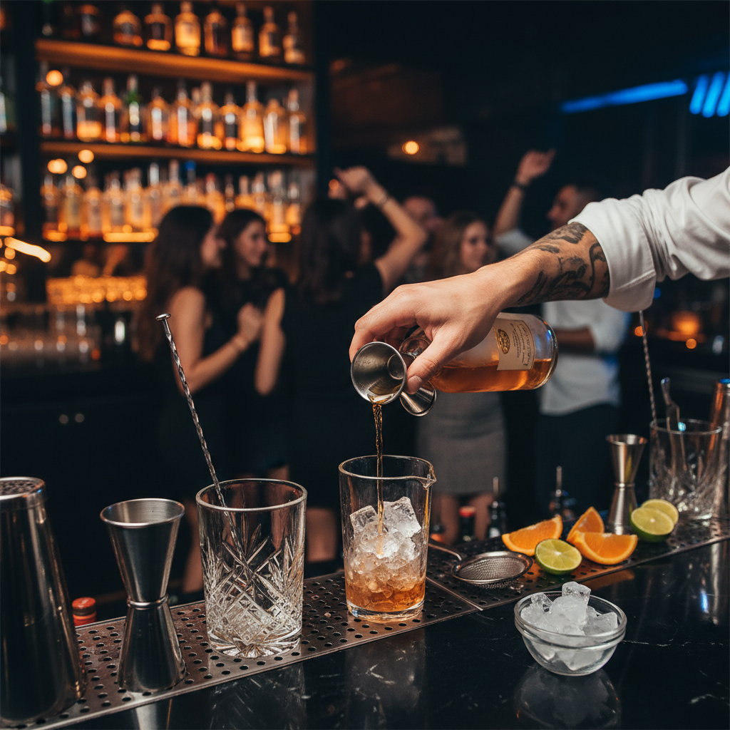 bartender mixing