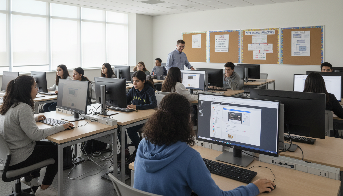 students with computers