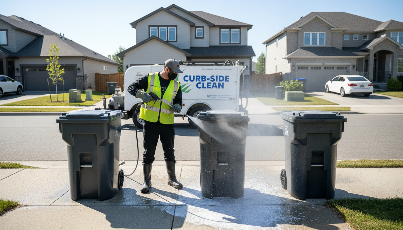 cleaning garbage truck