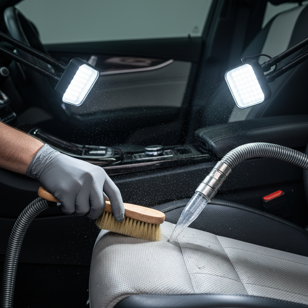 Acting within seconds makes the difference between a minor mess and a permanent stain. Person blotting a fresh coffee spill on a car fabric seat with a microfiber cloth