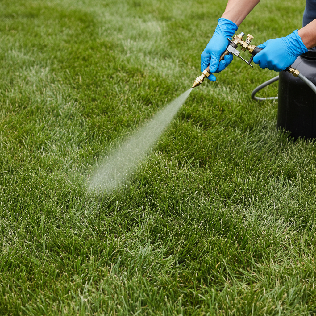 fertilizing lawn