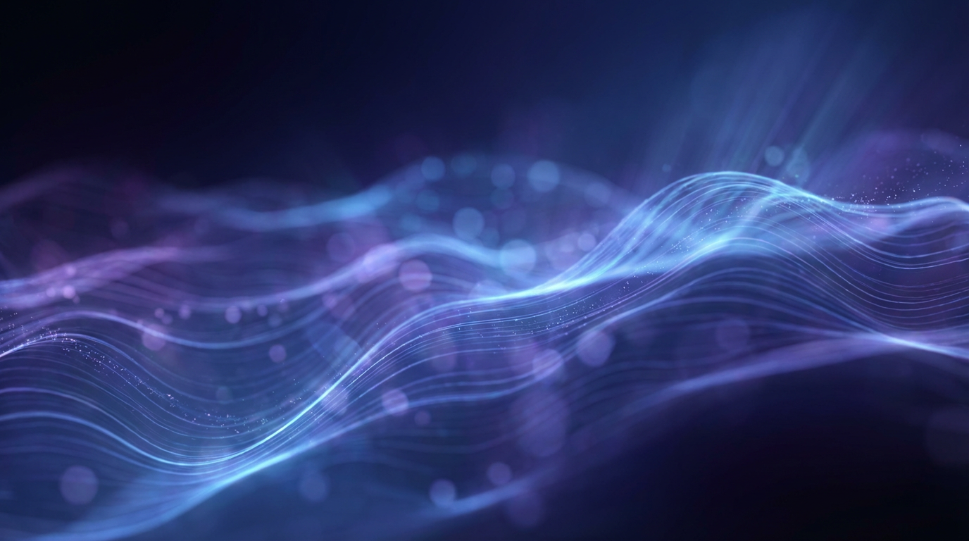 Abstract flowing digital light streams and particles in deep blue tones, ethereal technological aesthetic. Abstract flowing digital light streams and particles in deep blue tones, ethereal technological aesthetic.