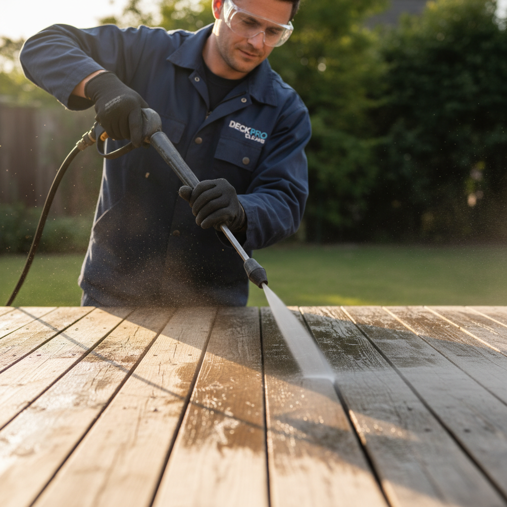 pressure washing deck