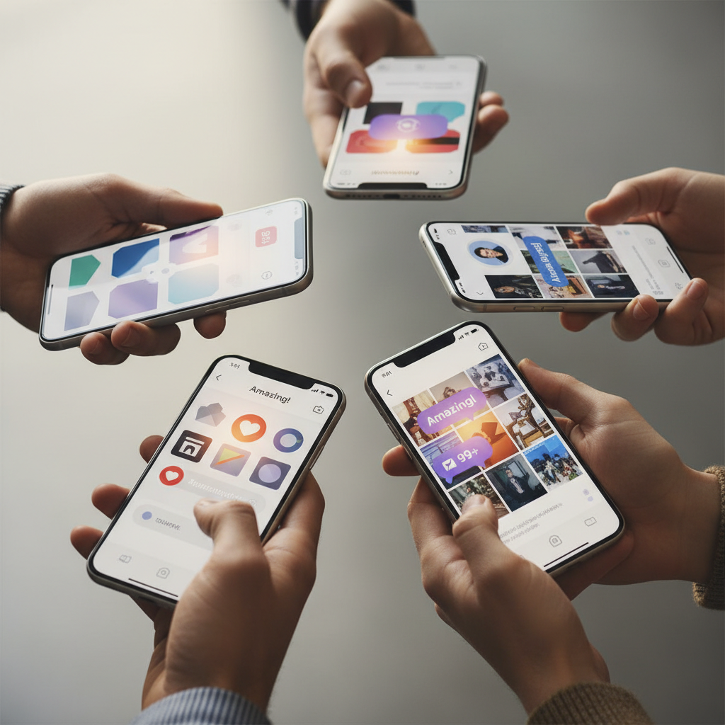 people using phones