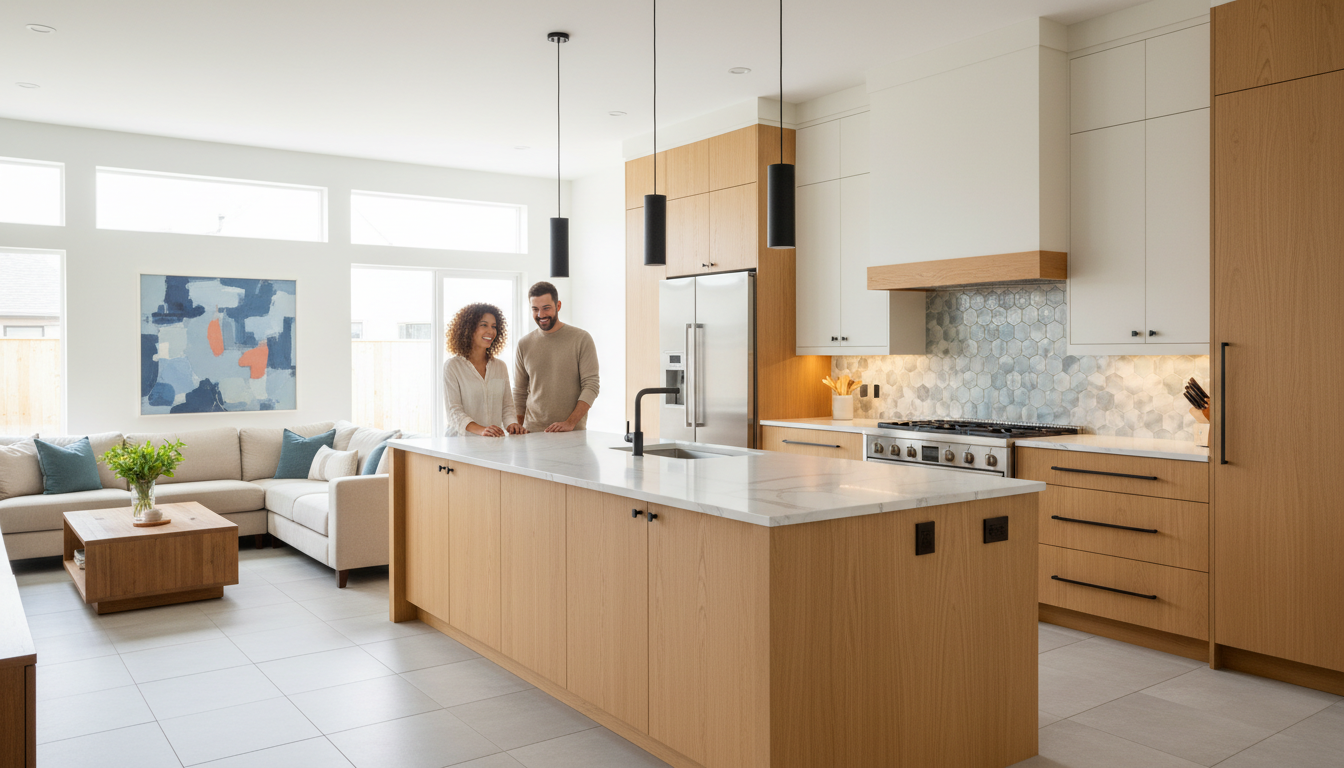 happy homeowners kitchen