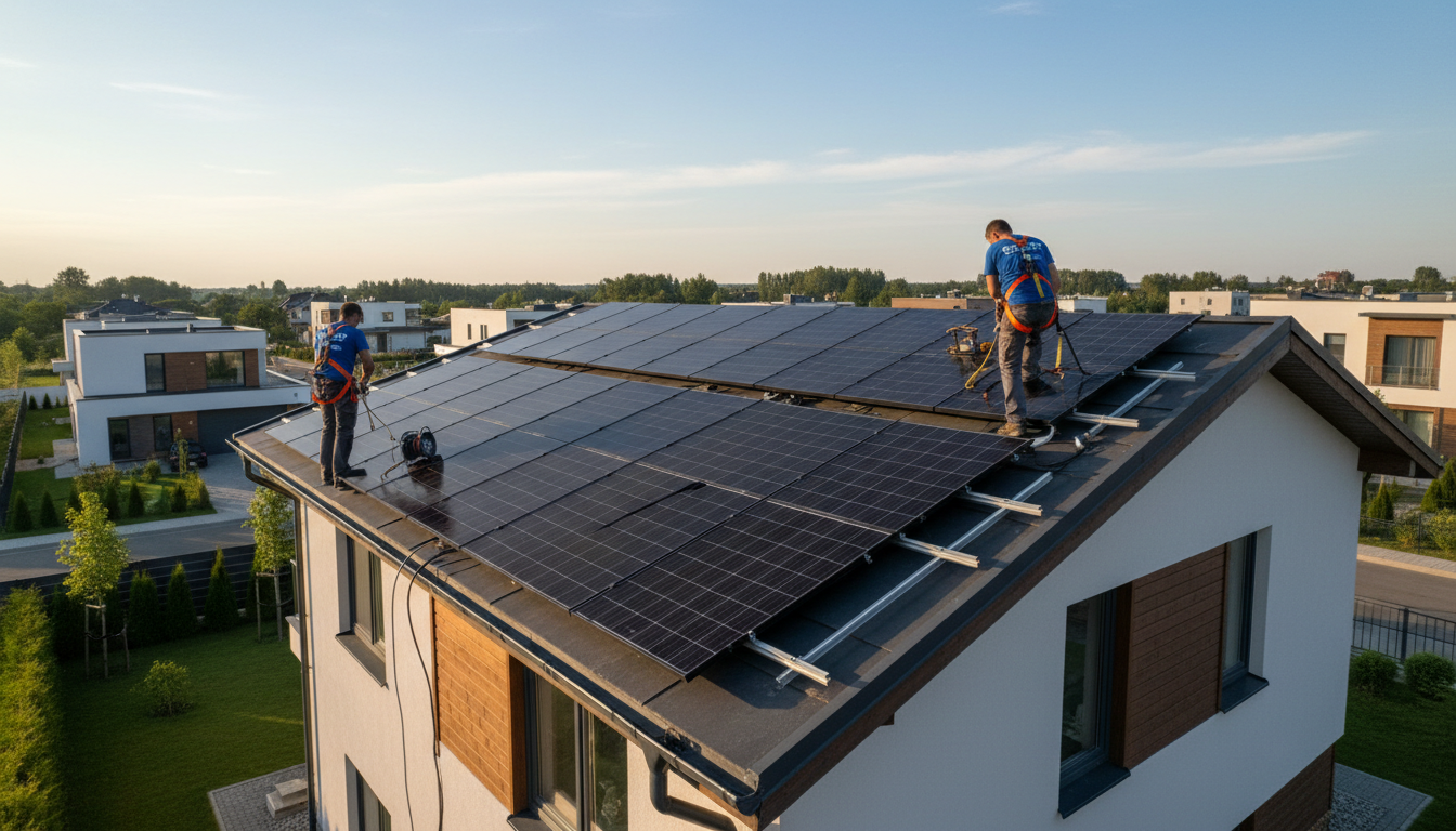 roof with solar panels