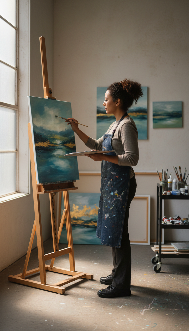 artist creating