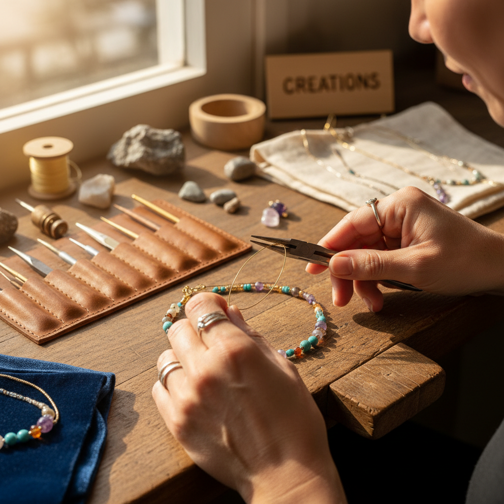 We welcome custom orders to create jewelry that perfectly reflects your personal style. A yellow crystal pendant necklace held gently in a palm, highlighting the craftsmanship.