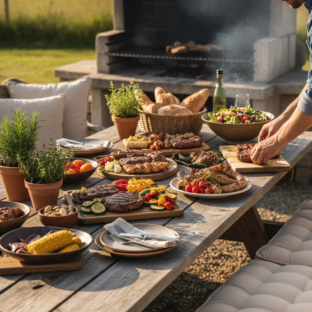 eating outdoors