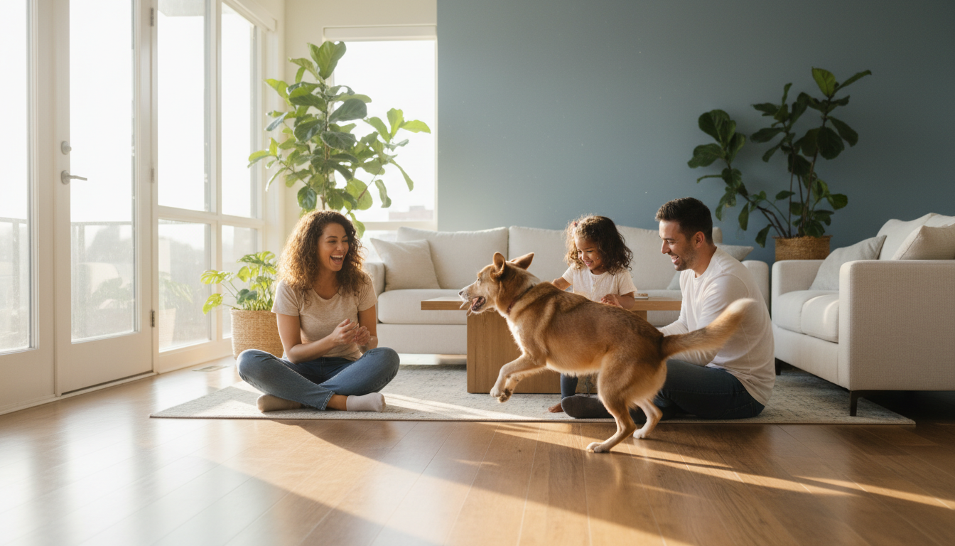 happy dog family