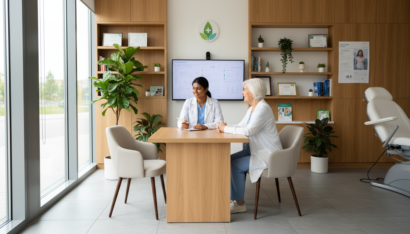 nurse talking patient