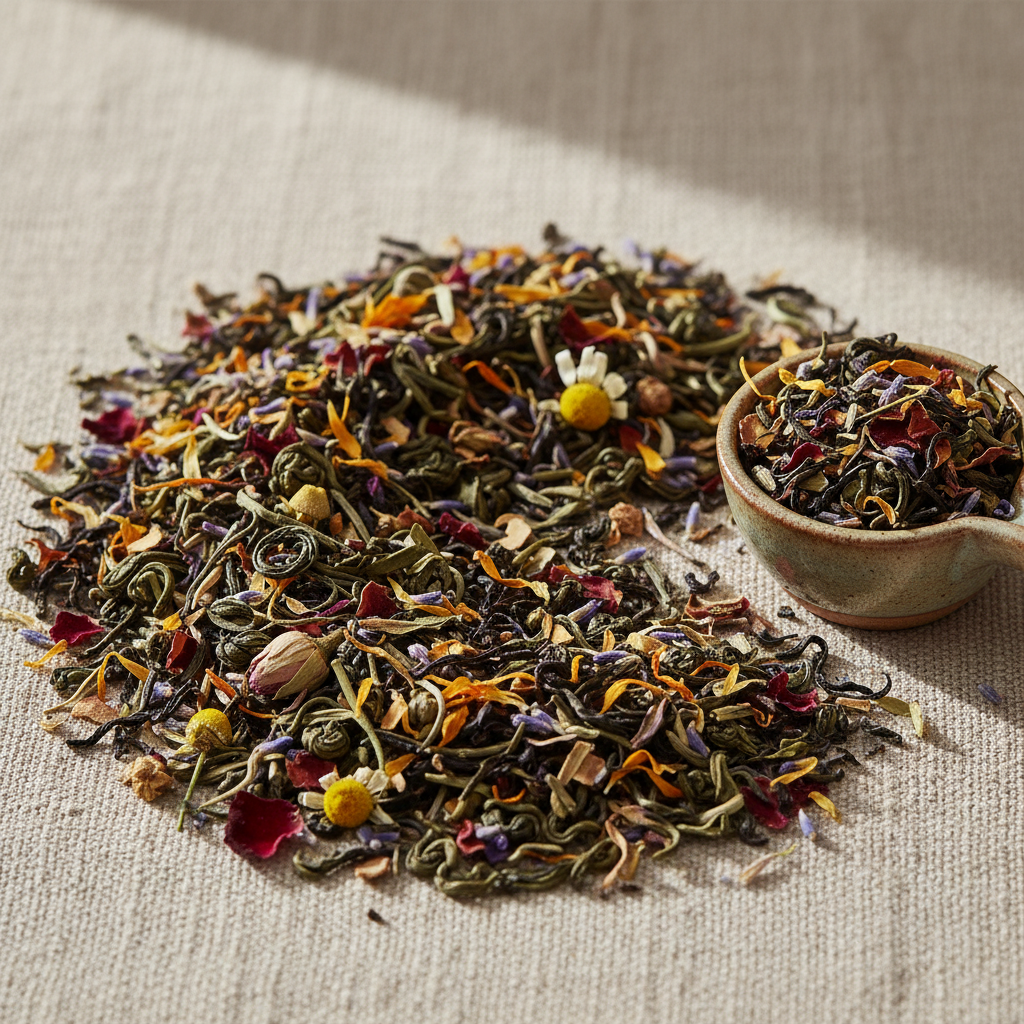 organic tea leaves