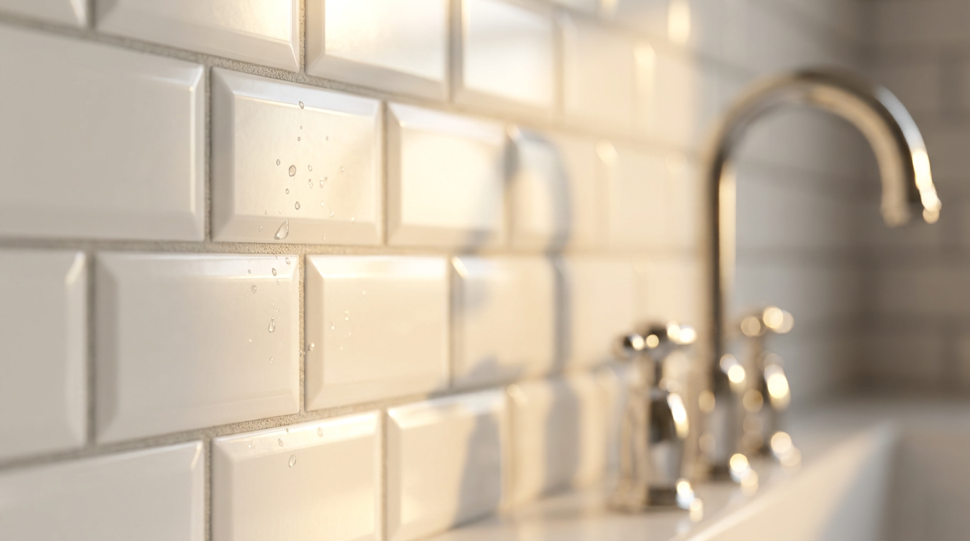 white kitchen tiles