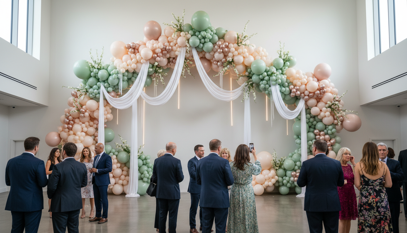 photo backdrop balloons