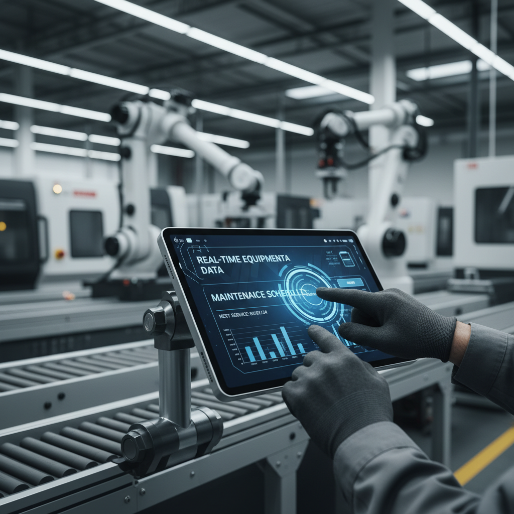Final commissioning ensures the production line operates exactly as designed before the final handoff. A commissioning engineer reviews live data on a tablet while standing in front of an active automated production line.
