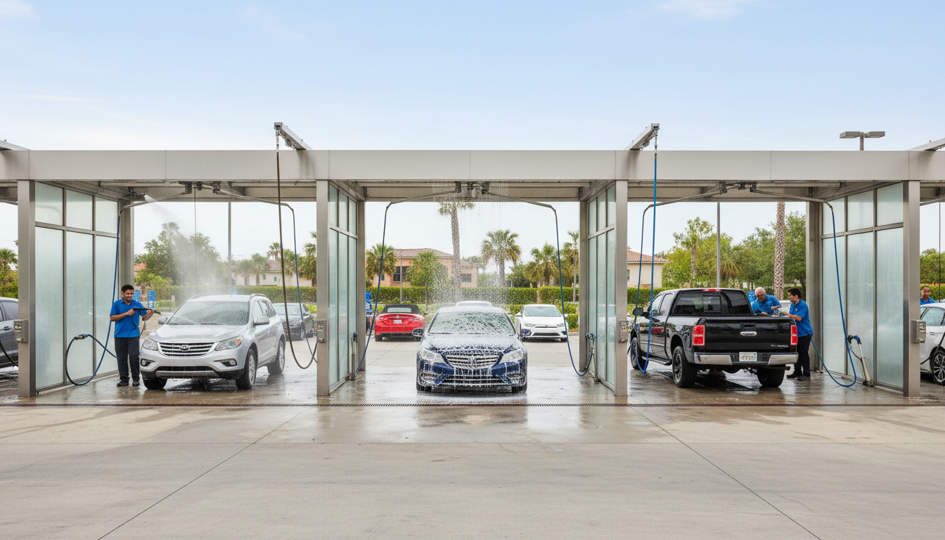 busy car wash