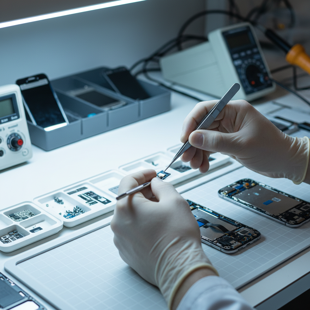 technician repairing smartphone