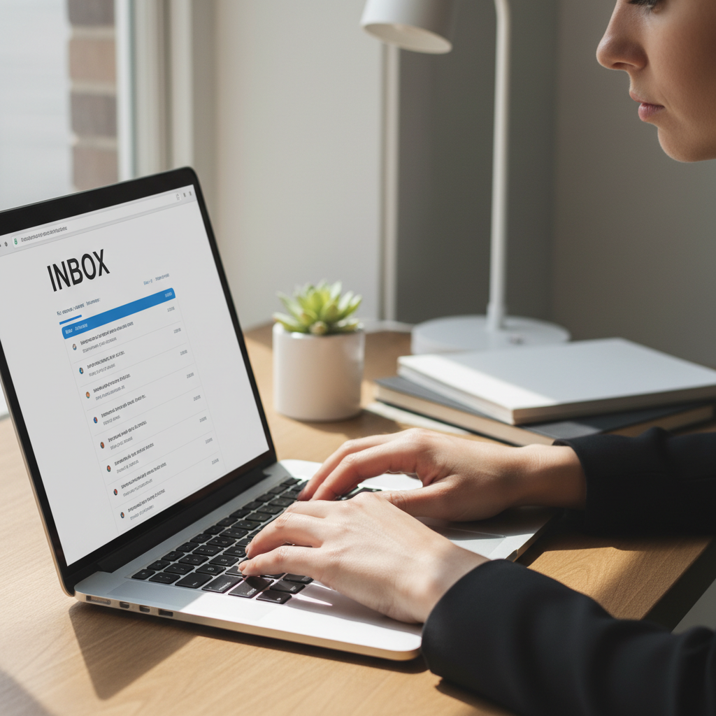 person checking email