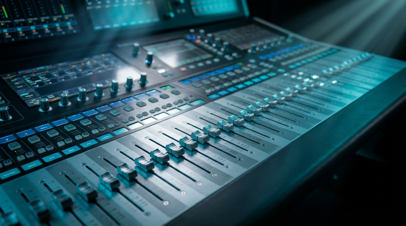 music mixing board
