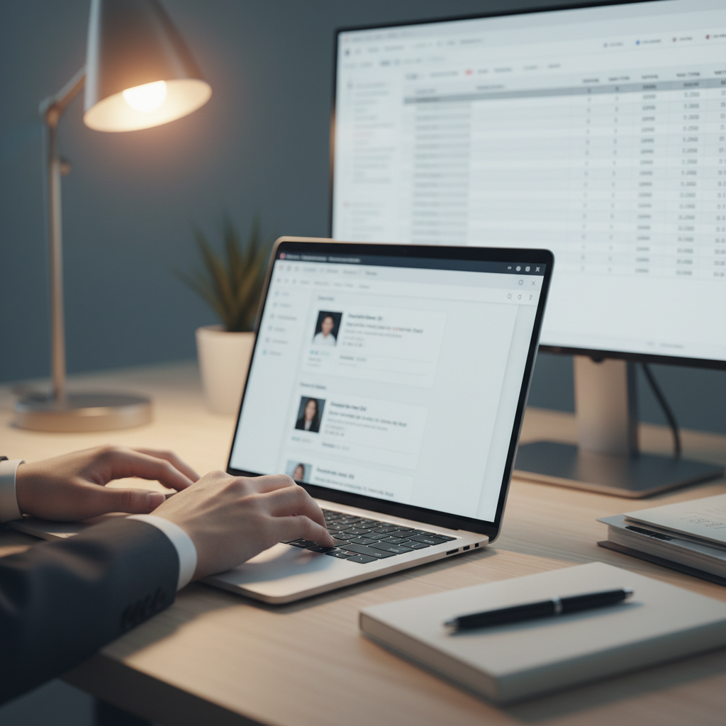 lawyer using computer