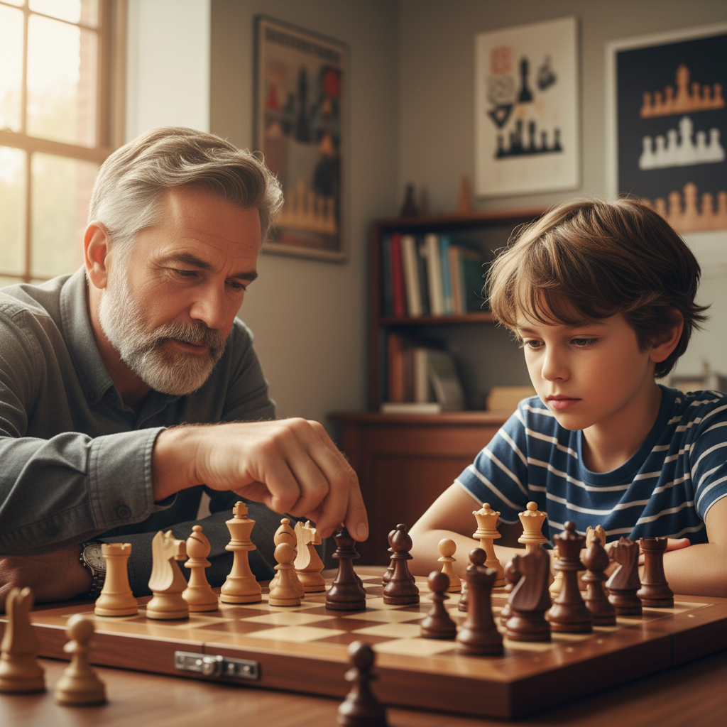 child playing chess