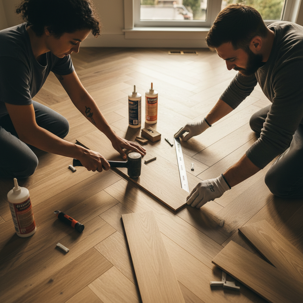flooring installation team