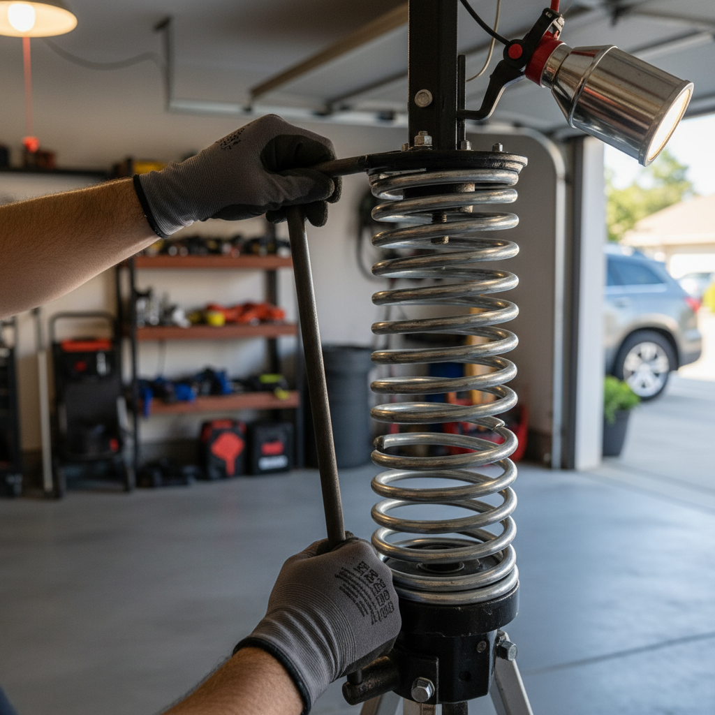 technician repairing garage door
