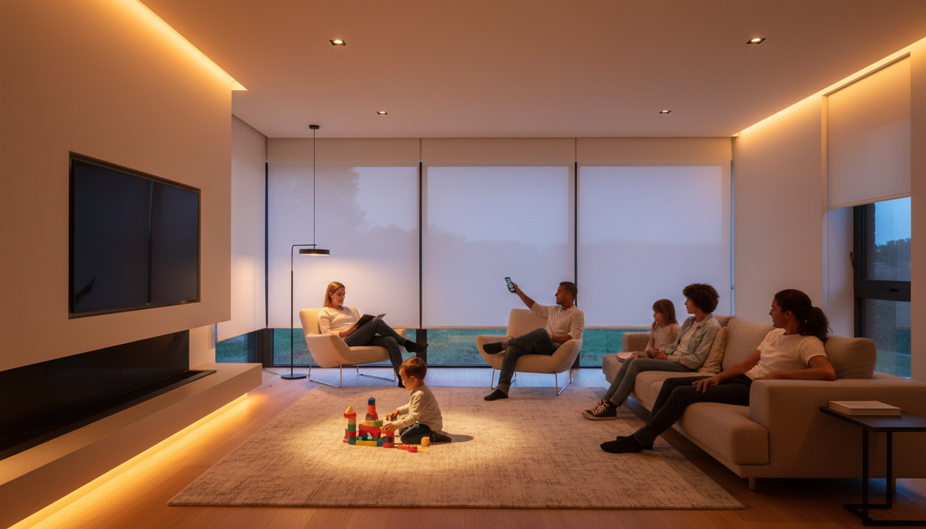 smart blinds living room
