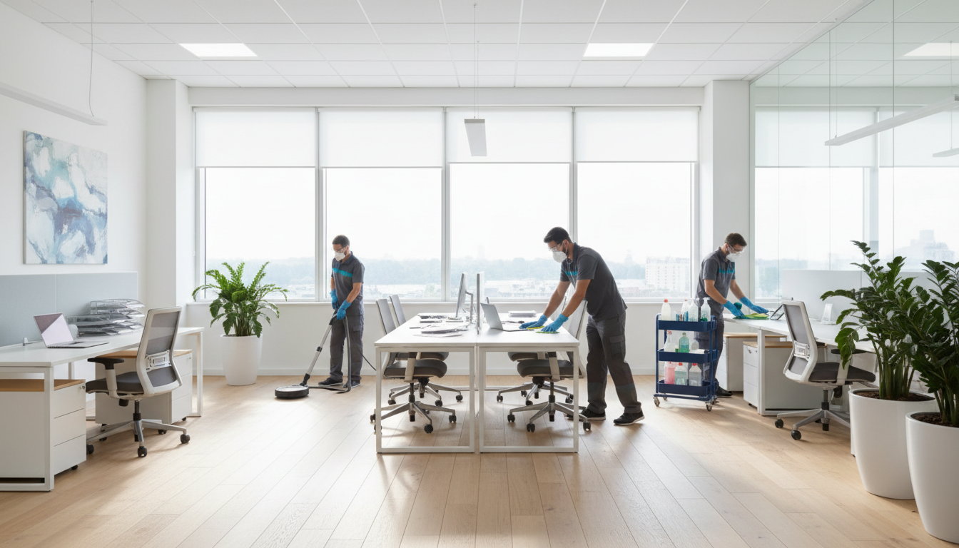 cleaning office