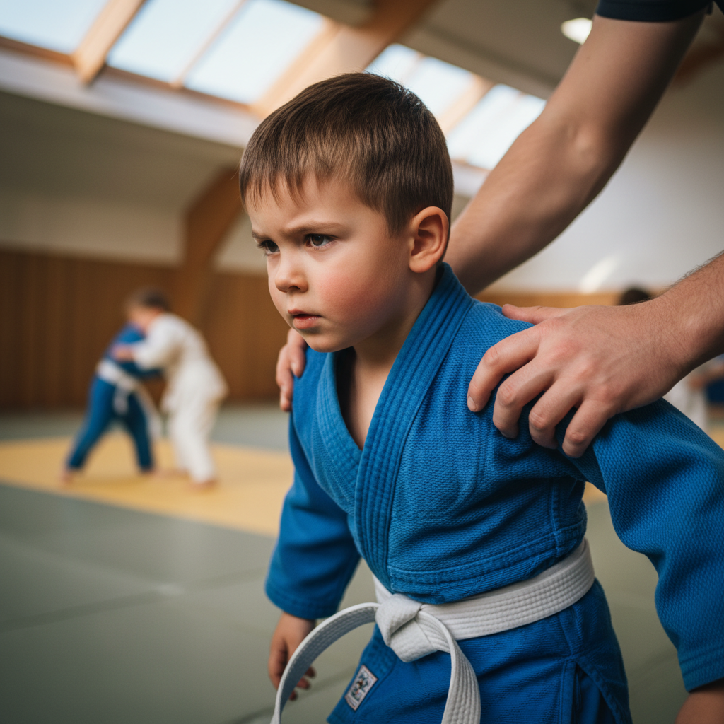 children practicing jiu jitsu