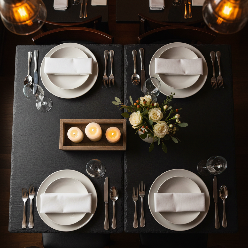 tables and chairs setup