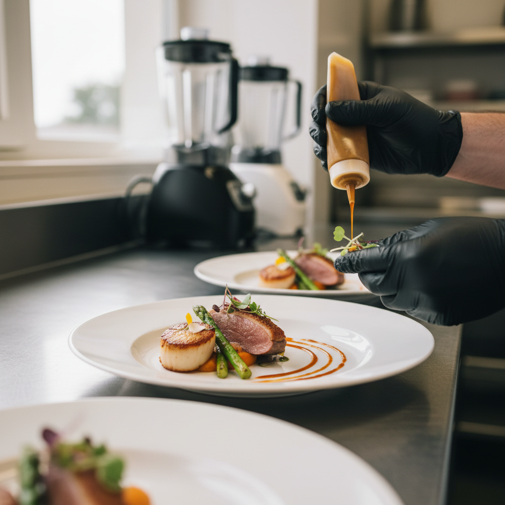 chef serving dish