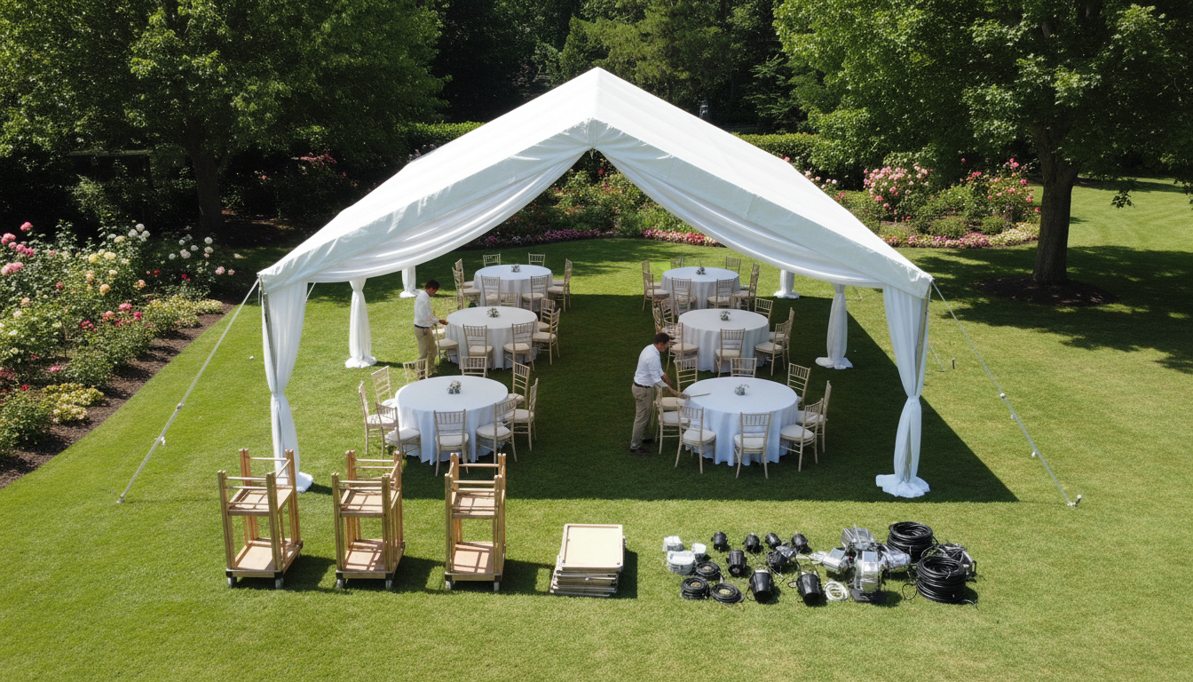 event tent setup