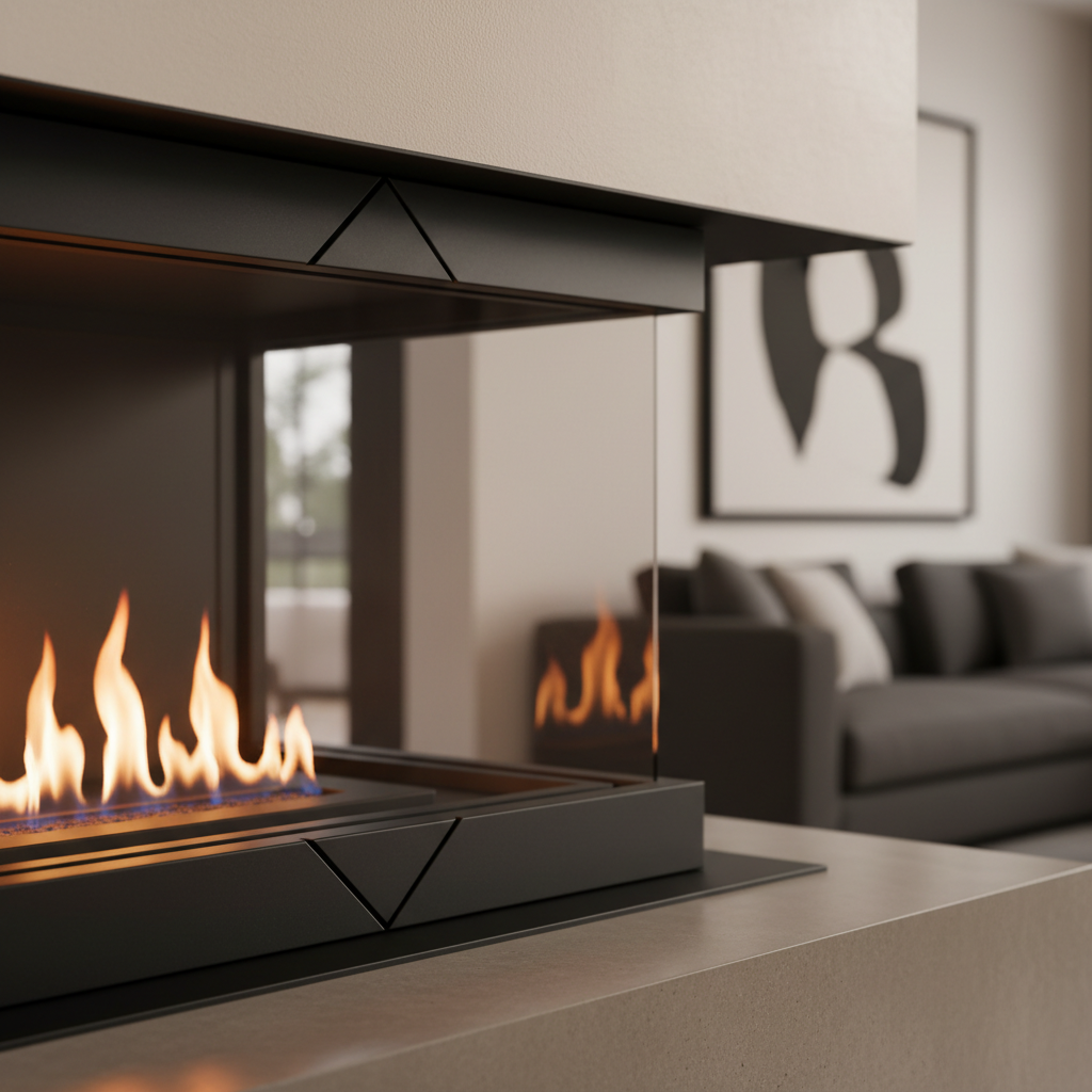 modern fireplace
