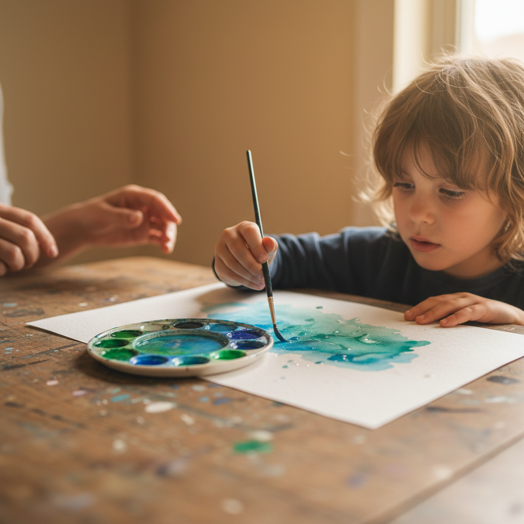 child painting