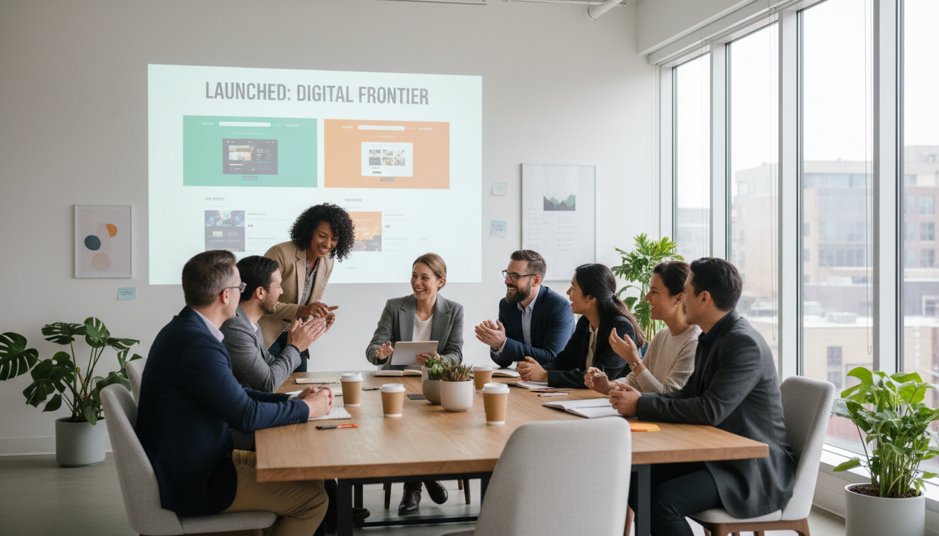 happy business clients