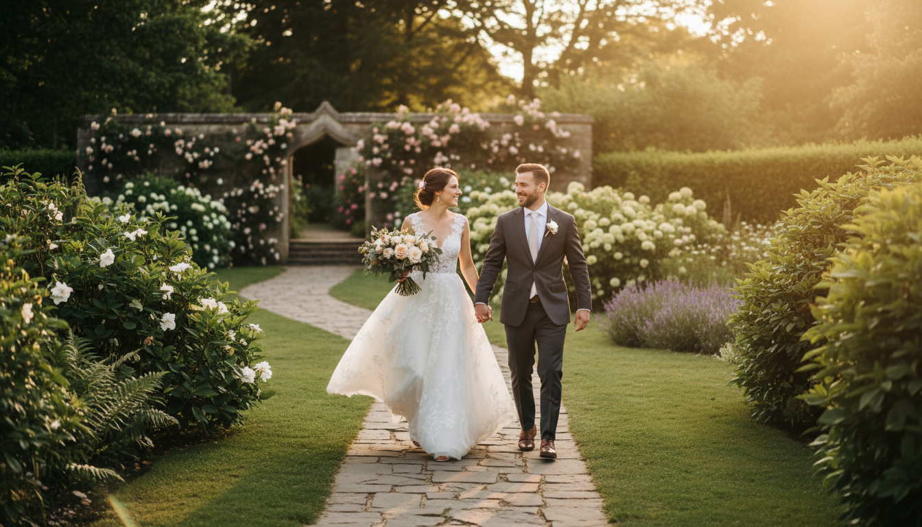 bride groom outdoors