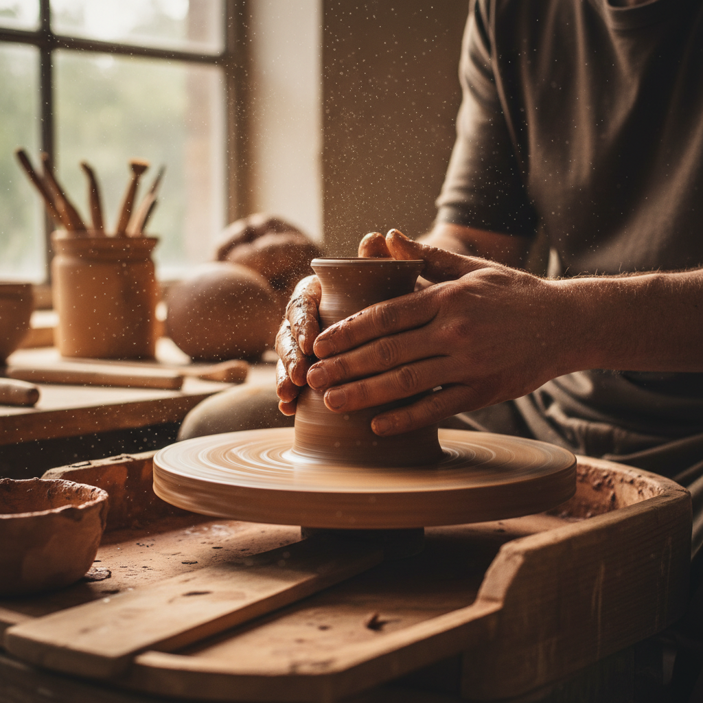 people making pottery