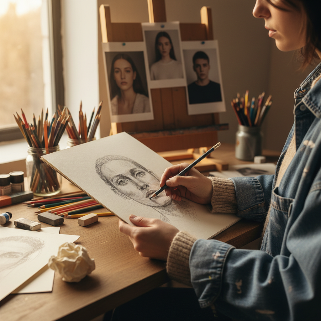 artist sketching