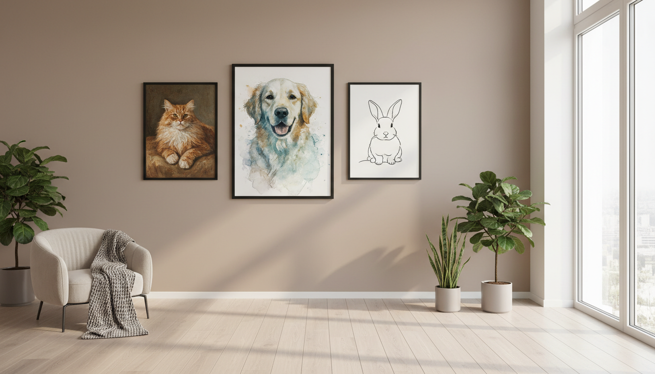 home interior pet portrait