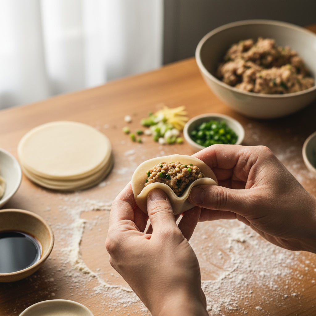 handcrafting dumplings