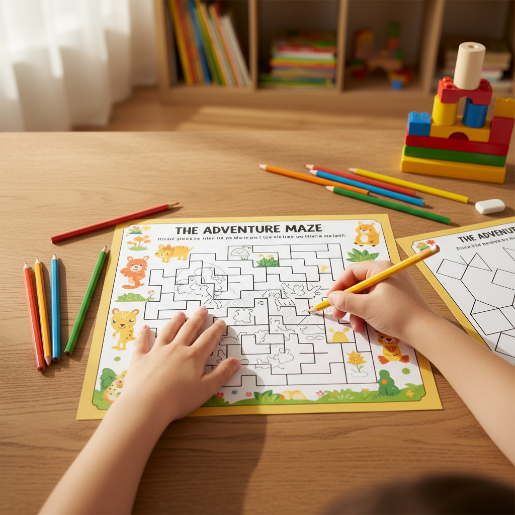 child playing puzzles