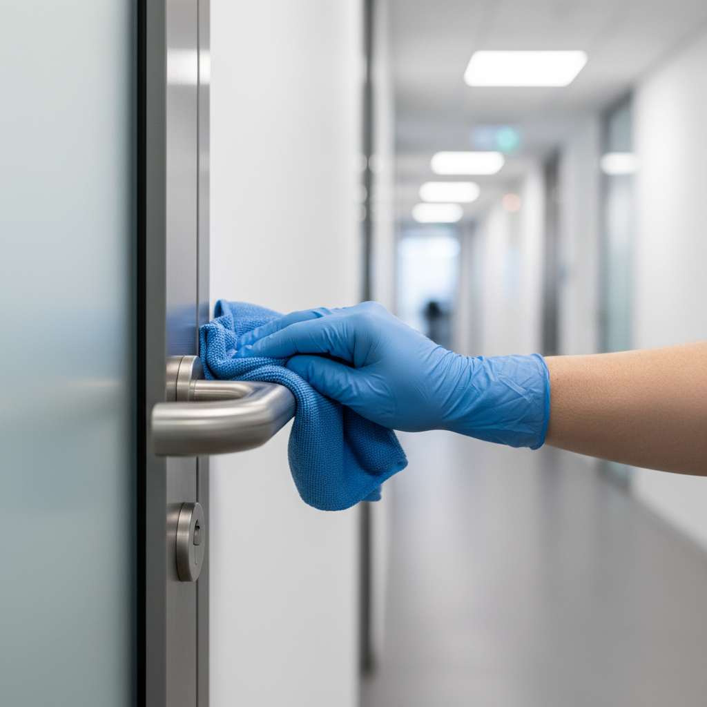 Professional-grade eco-friendly cleaners provide a spotless finish without the need for harsh chemicals. A close-up of a sparkling clean and streak-free kitchen surface reflecting light.