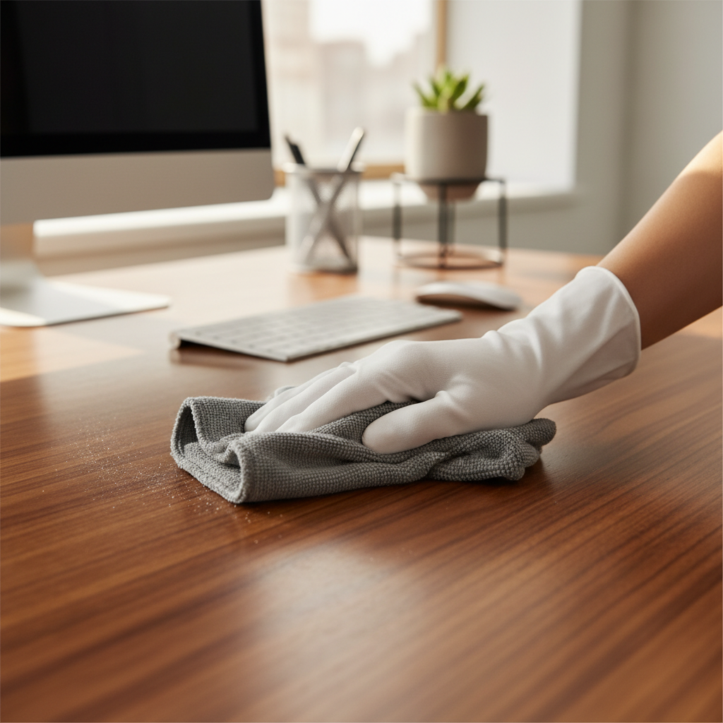 cleaning desk