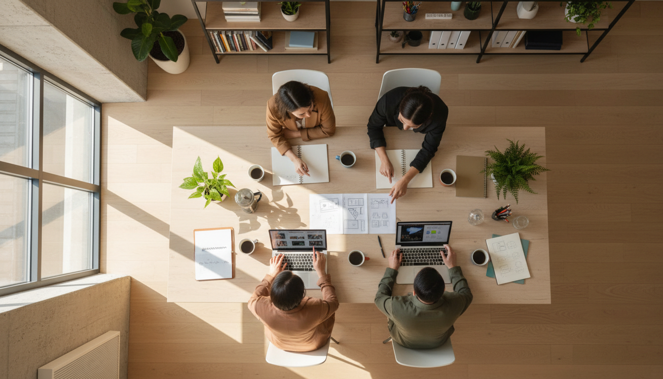 team collaboration break room