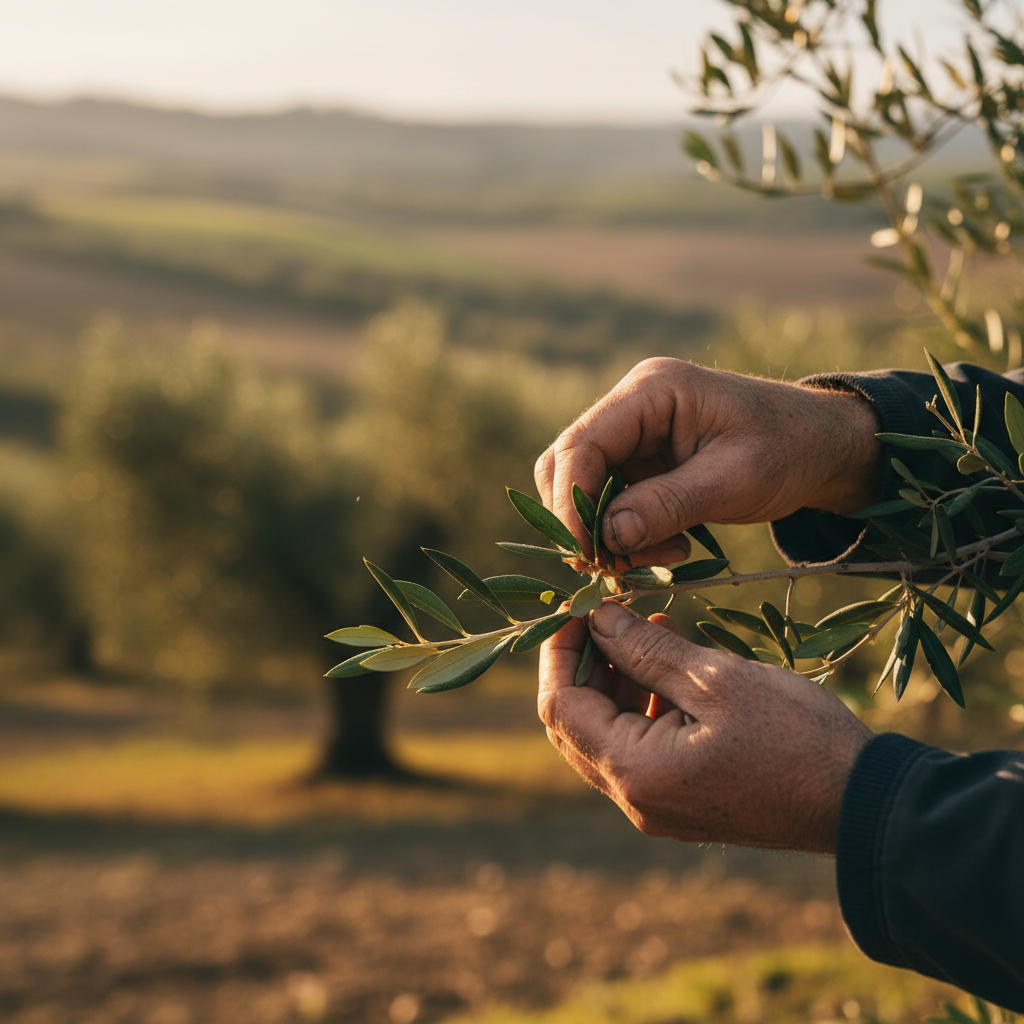 watering olive tree