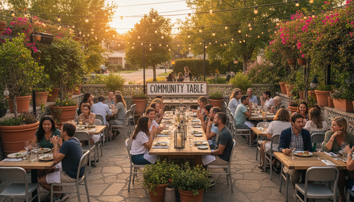 evening patio dining